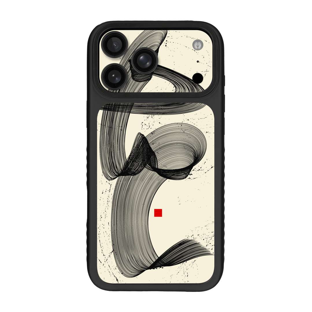 iPhone 17 PRO Qcaze Fusion Printed Custom SIGNATURE “Shado” Japanese Ink Cream & Black Abstract Case Skin Wrap Sticker Decal Cover Protector by QSKINZ | QSKINZ.COM
