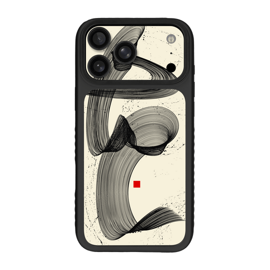 iPhone 17 PRO Qcaze Fusion Printed Custom SIGNATURE “Shado” Japanese Ink Cream & Black Abstract Case Skin Wrap Sticker Decal Cover Protector by QSKINZ | QSKINZ.COM