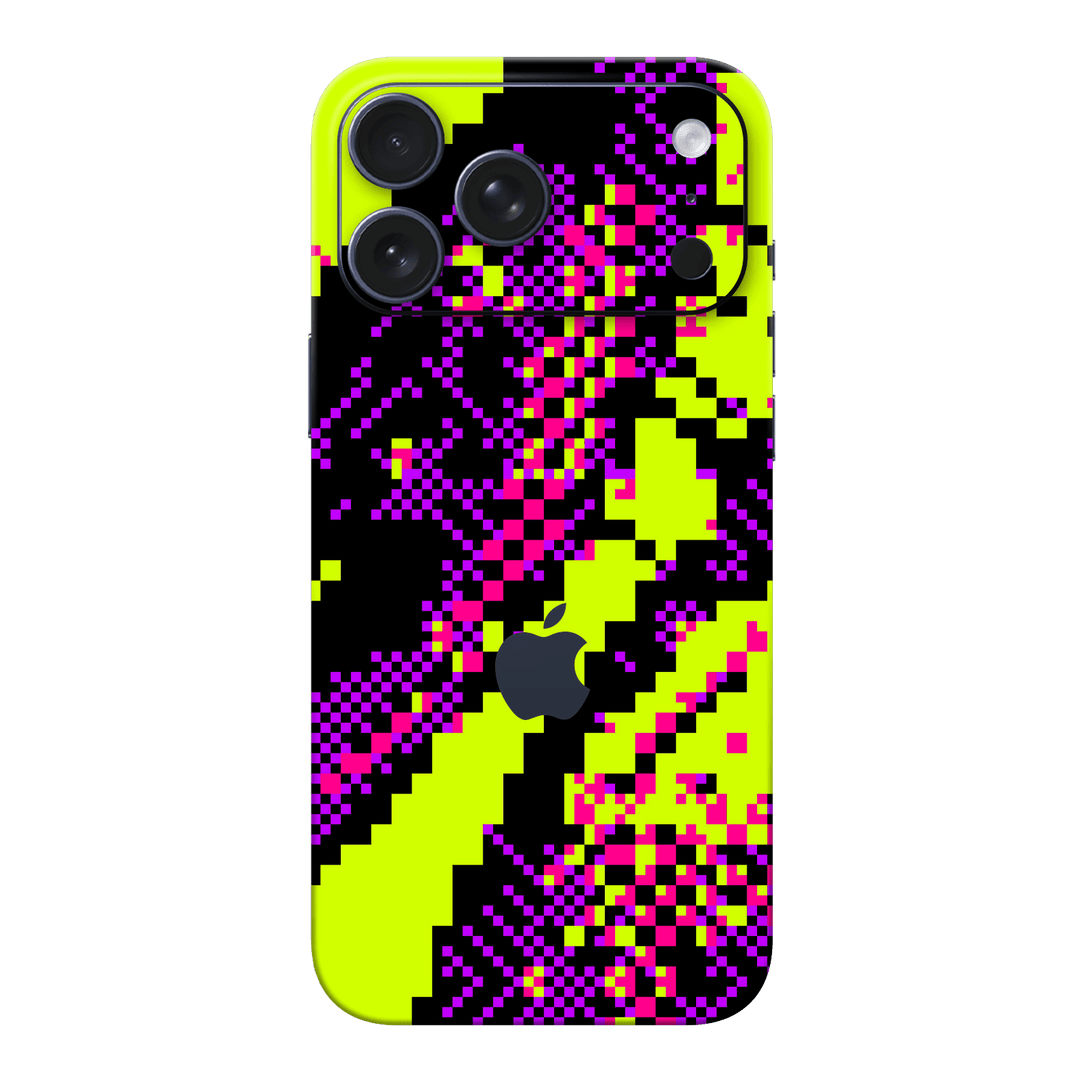 iPhone 17 Pro MAX Custom Printed SIGNATURE “Neonix” Purple Green Pixelated Skin Wrap Sticker Decal Cover Protector by QSKINZ | QSKINZ.COM