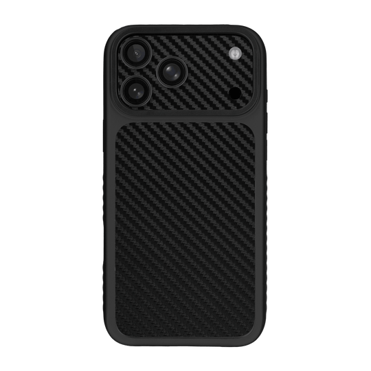 iPhone 17 Pro MAX Qcaze Fusion Black 3D Textured Carbon Fibre Fiber Skin Wrap Sticker Decal Cover Protector CASE by QSKINZ | qskinz.com