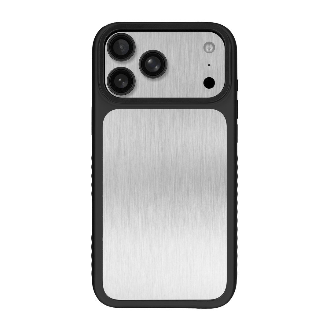 iPhone 17 Pro MAX Qcaze Fusion Brushed Metal ALUMINIUM Metallic Skin Wrap Sticker Decal Cover CASE Protector by QSKINZ | qskinz.com