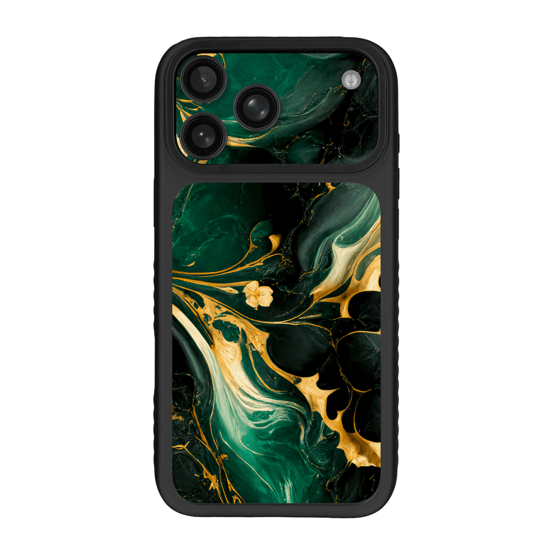 iPhone 17 Pro MAX Qcaze Fusion Print Printed Custom SIGNATURE Agate Geode Royal Green Gold Skin Wrap Sticker Decal Cover CASE Protector by QSKINZ | qskinz.com