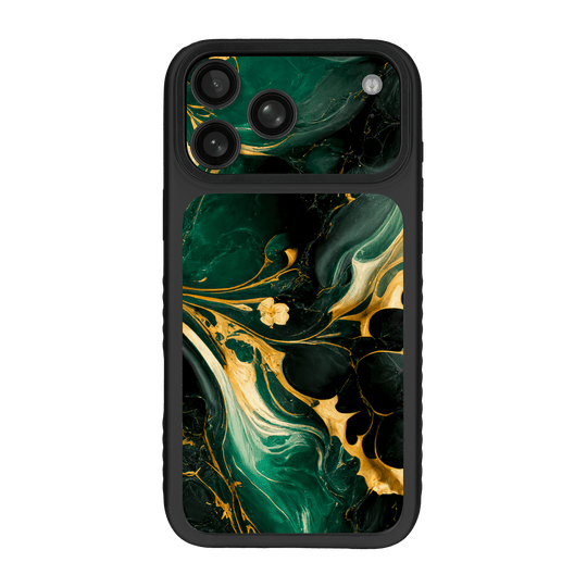 iPhone 17 Pro MAX Qcaze Fusion Print Printed Custom SIGNATURE Agate Geode Royal Green Gold Skin Wrap Sticker Decal Cover CASE Protector by QSKINZ | qskinz.com