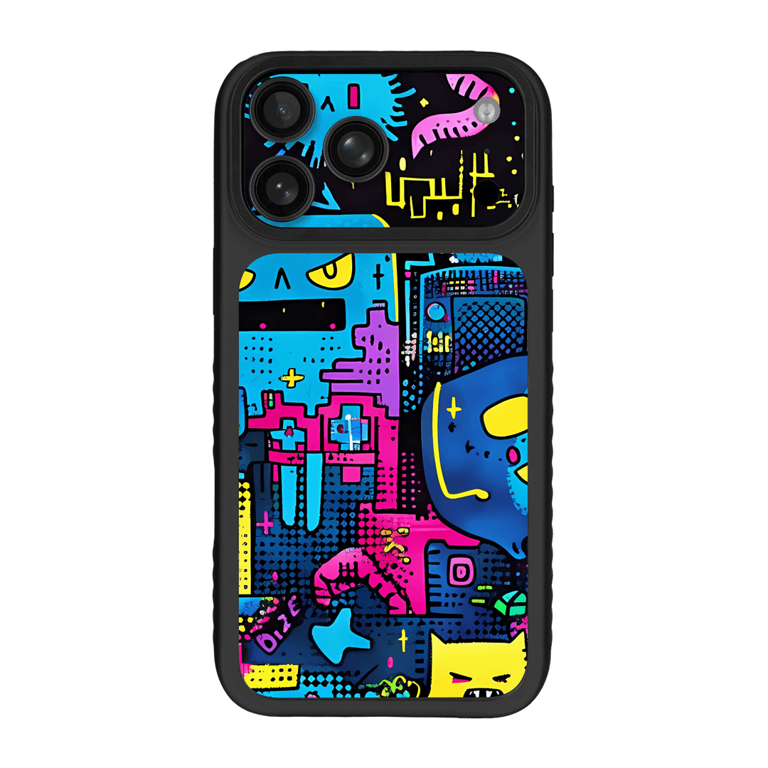 iPhone 17 Pro MAX Qcaze Fusion Print Printed Custom SIGNATURE Arcade Rave Gaming Gamer Pixel Skin Wrap Sticker Decal Cover CASE Protector by QSKINZ | QSKINZ.COM