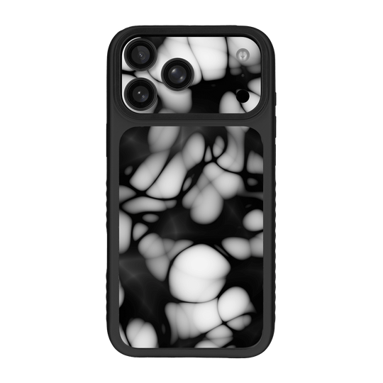 iPhone 17 Pro MAX Qcaze Fusion Printed Custom SIGNATURE “Moonpebble” Monochrome Black & White Pebble Abstract Skin Wrap Sticker Decal Cover CASE Protector by QSKINZ | QSKINZ.COM