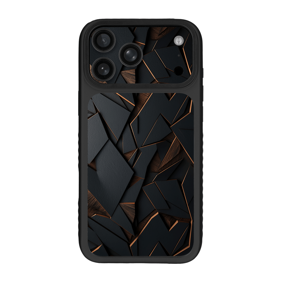 iPhone 17 Pro MAX Qcaze Fusion Printed Custom SIGNATURE “Nightcore” Midnight Black & Bronze Geometric Skin Wrap Sticker Decal Cover CASE Protector by QSKINZ | QSKINZ.COM