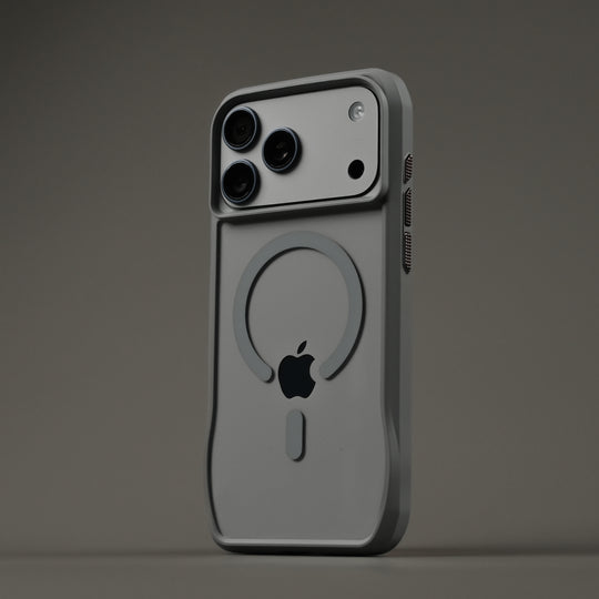 iPhone 17 Pro and 17 Pro MAX Qcaze DUO Lunar GREY Skin and Case Set Side 2