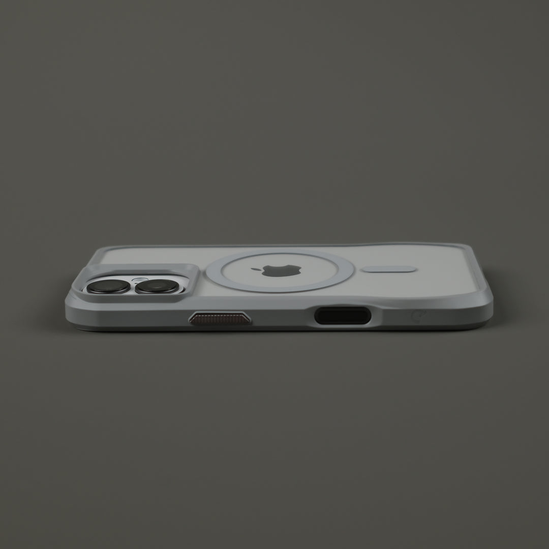 iPhone 17 Qcaze DUO Lunar GREY Skin and Case Set Side