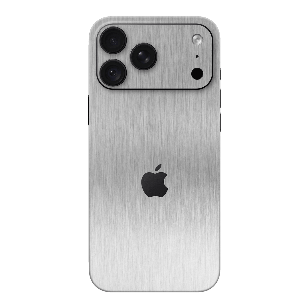 iPhone 18 PRO Brushed Metal ALUMINIUM Metallic Skin Wrap Sticker Decal Cover Protector by QSKINZ | qskinz.com