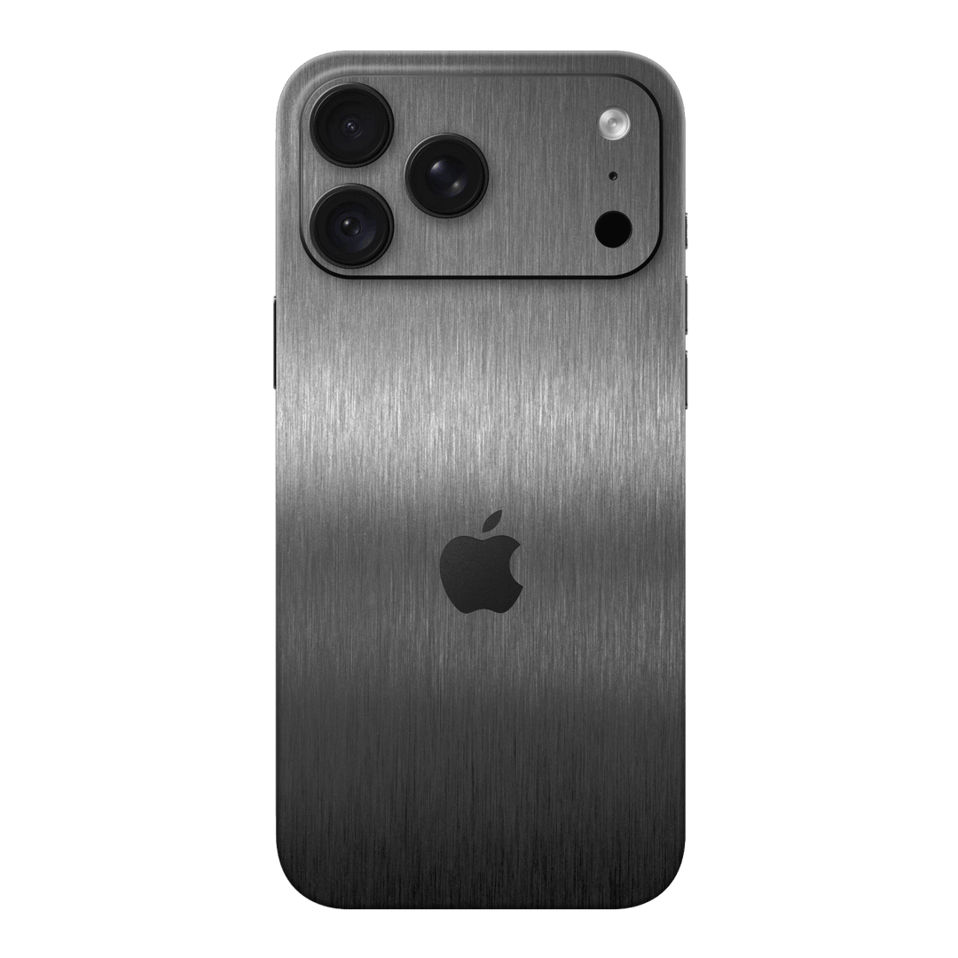 iPhone 18 PRO Brushed Metal Titanium Metallic Skin Wrap Sticker Decal Cover Protector by QSKINZ | qskinz.com