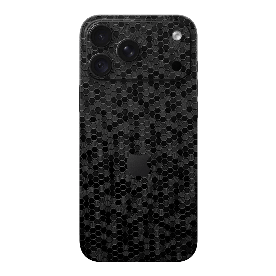 iPhone 18 PRO Luxuria Black Honeycomb 3D Textured Skin Wrap Sticker Decal Cover Protector by QSKINZ | qskinz.com