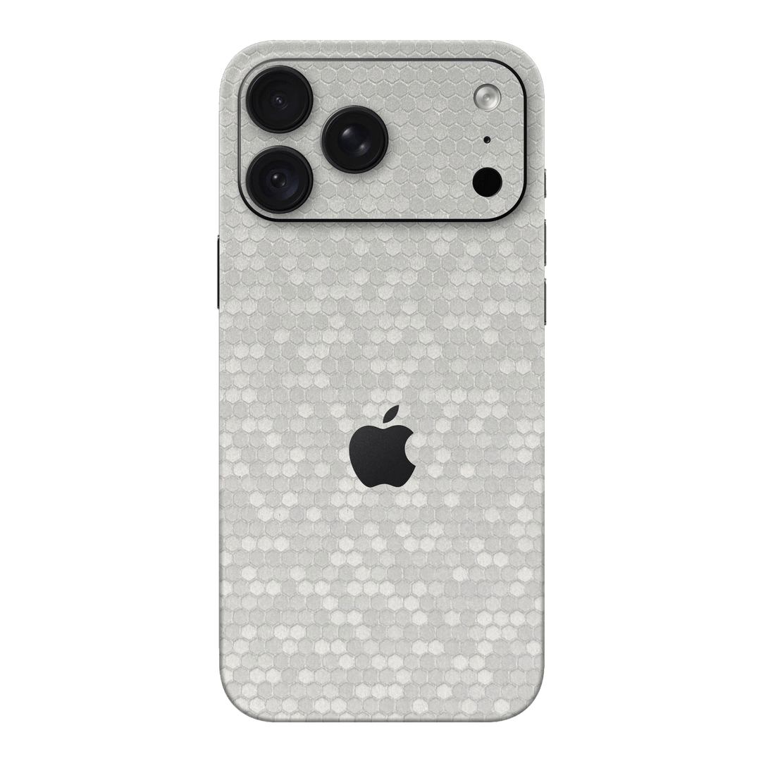 iPhone 18 PRO Luxuria Silver Honeycomb 3D Textued Skin, Wrap, Cover, Protector by QSKINZ | qskinz.com