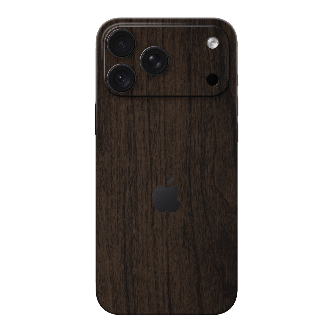 iPhone 18 PRO Premium Wood Wooden Dark Walnut Matte Textured Skin Wrap Sticker Decal Cover Protector by QSKINZ | qskinz.com