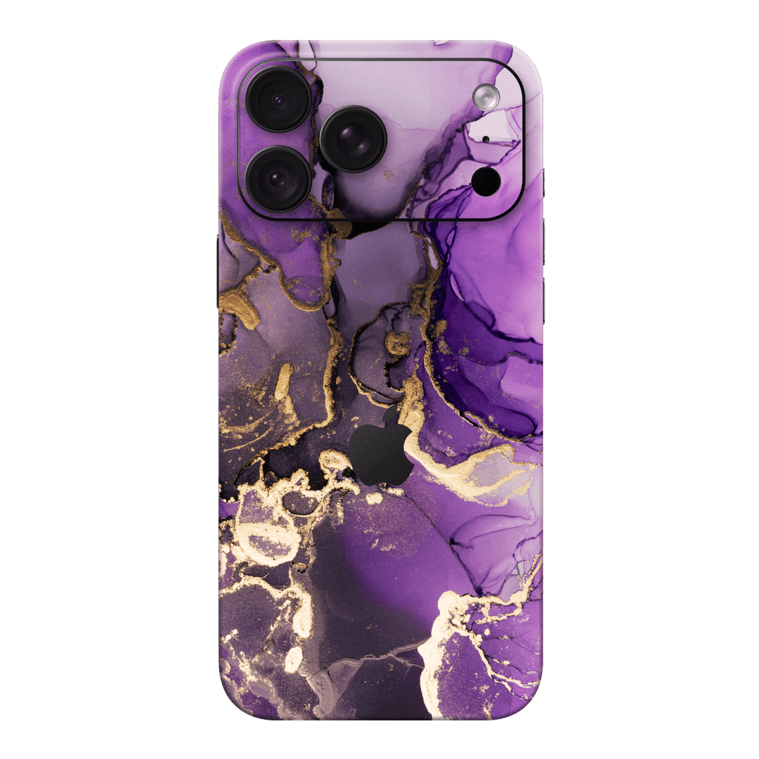 iPhone 18 PRO Print Printed Custom SIGNATURE AGATE GEODE Purple-Gold Skin Wrap Sticker Decal Cover Protector by QSKINZ | qskinz.com