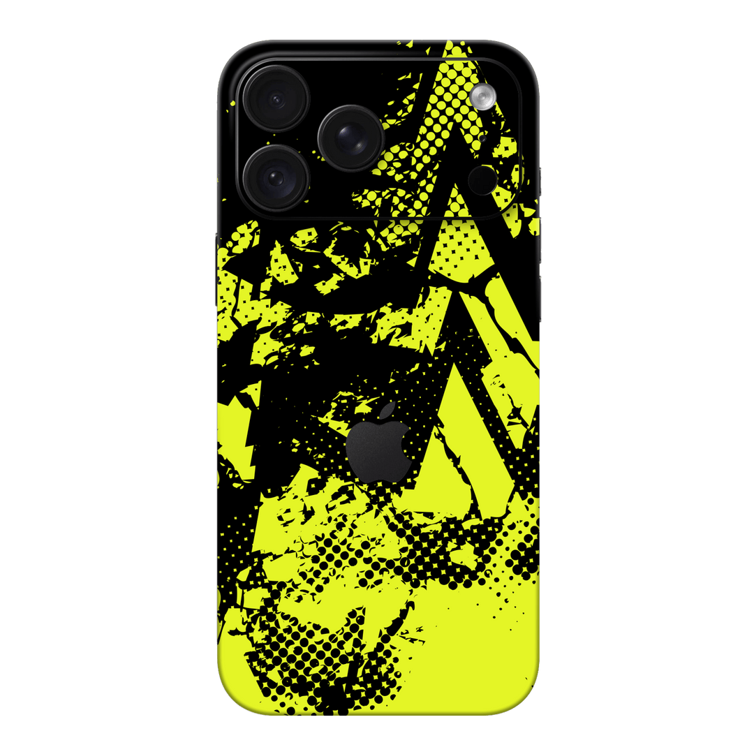 iPhone 18 PRO Print Printed Custom SIGNATURE Grunge Yellow Green Trace Skin Wrap Sticker Decal Cover Protector by QSKINZ | QSKINZ.COM