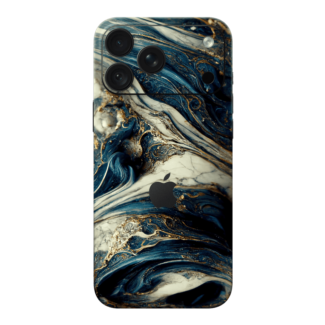 iPhone 18 PRO Printed Custom SIGNATURE Agate Geode Naia Ocean Blue Stone Skin Wrap Sticker Decal Cover Protector by QSKINZ | qskinz.com