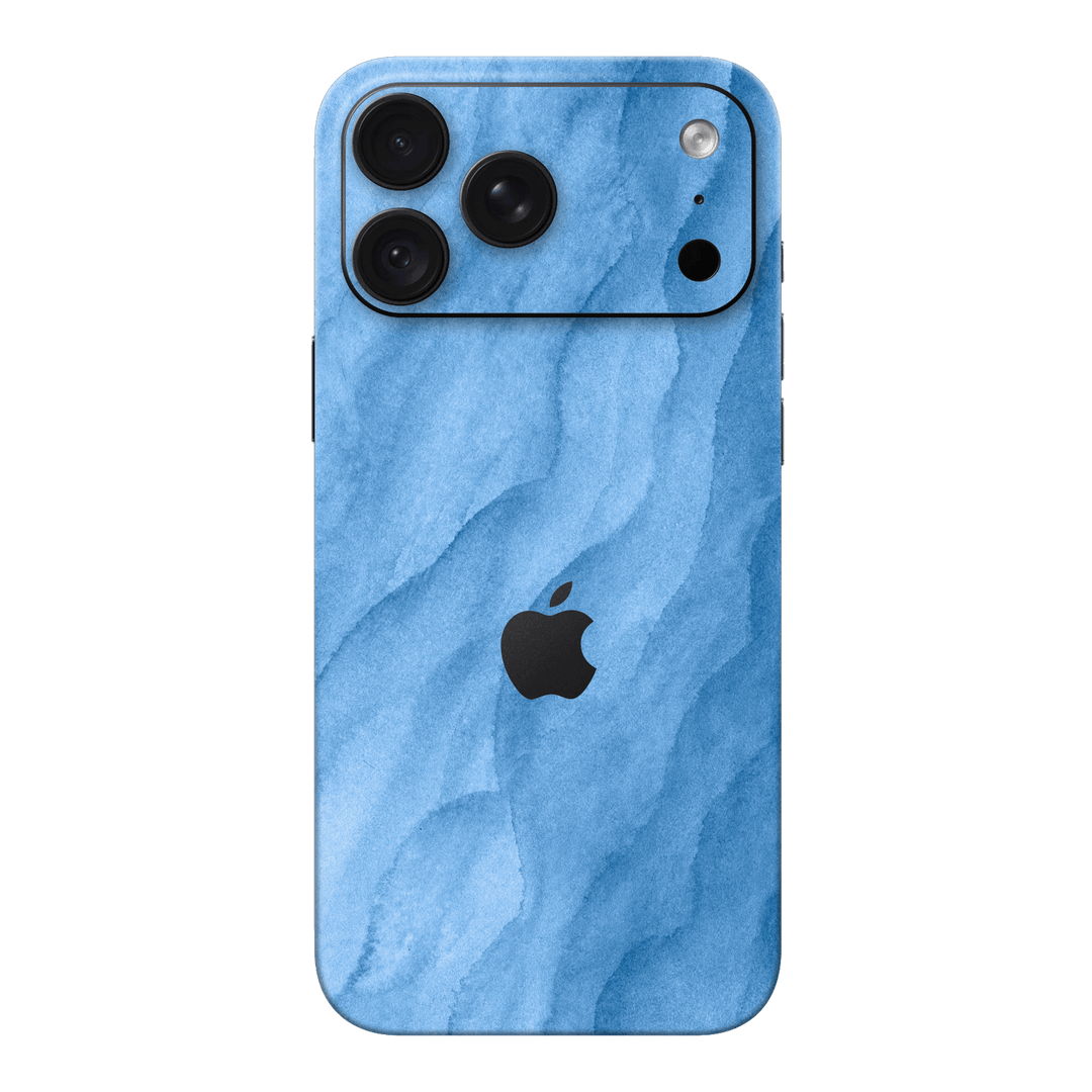 iPhone 18 PRO Printed Custom SIGNATURE "Glacier Veil" Glacier Light Blue Watercolour Wash Skin Wrap Sticker Decal Cover Protector by QSKINZ | QSKINZ.COM