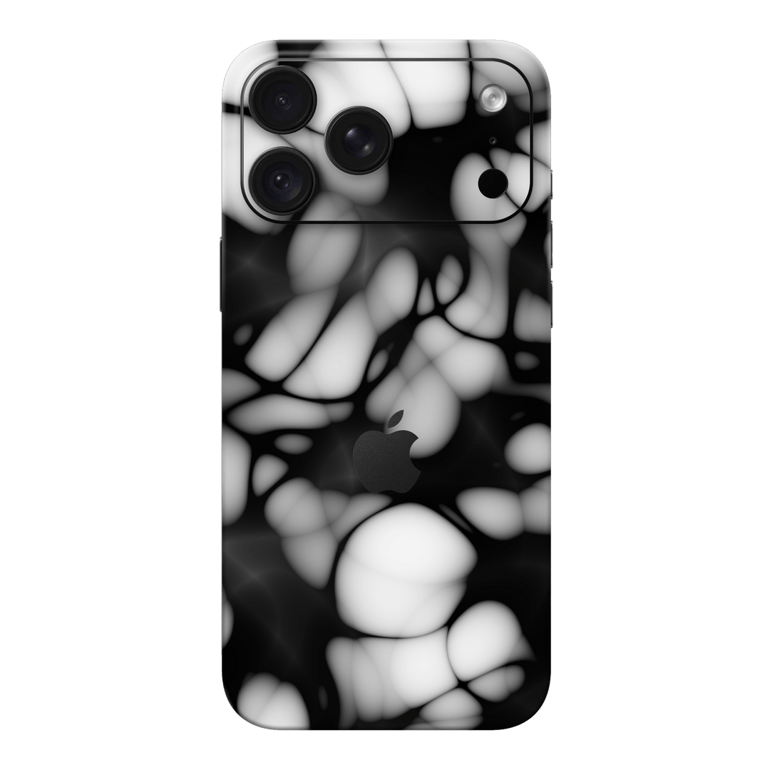 iPhone 18 PRO Printed Custom SIGNATURE “Moonpebble” Monochrome Black & White Pebble Abstract Skin Wrap Sticker Decal Cover Protector by QSKINZ | QSKINZ.COM