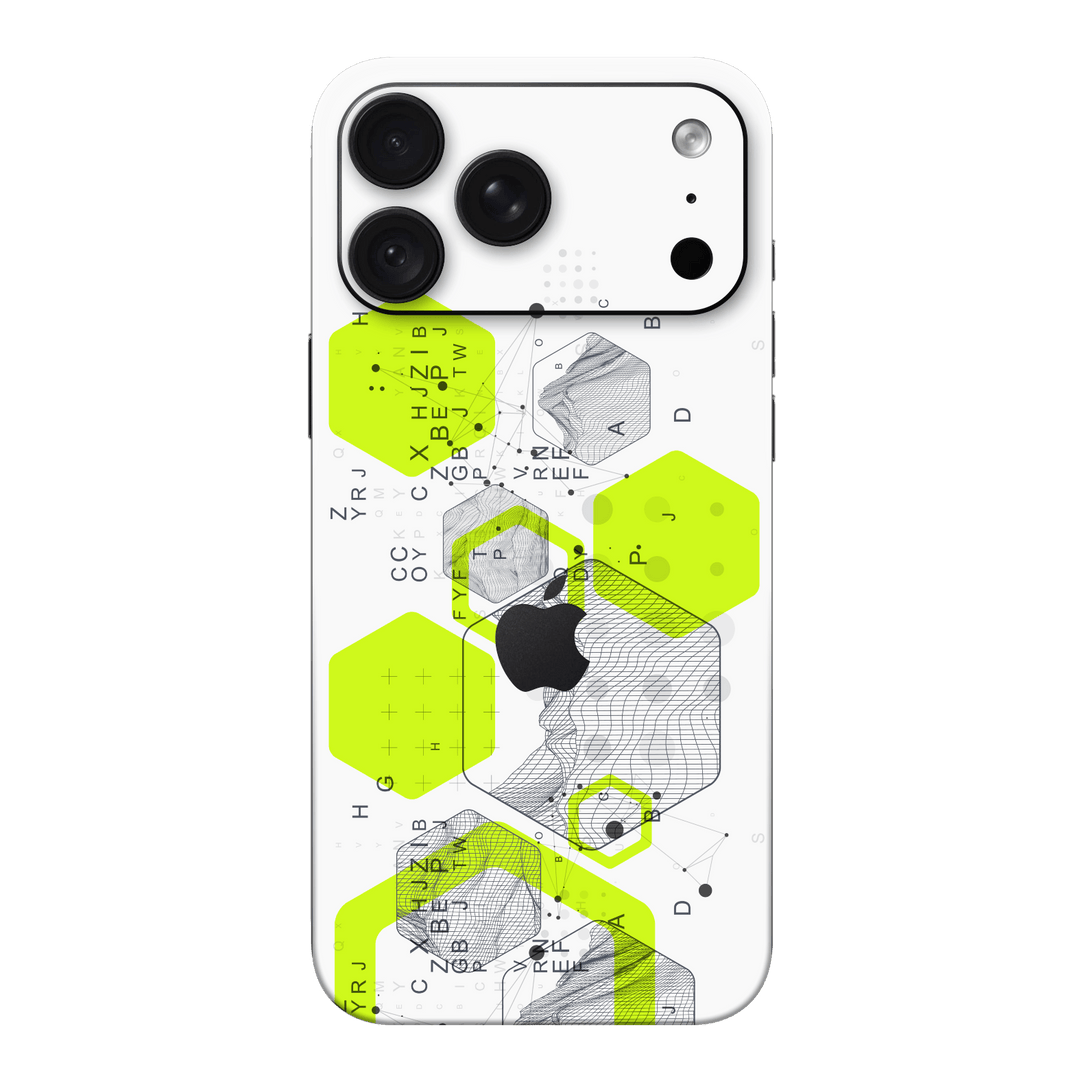 iPhone 18 PRO Printed Custom SIGNATURE “Neural Realm” AI Science Green & White Skin Wrap Sticker Decal Cover Protector by QSKINZ | QSKINZ.COM
