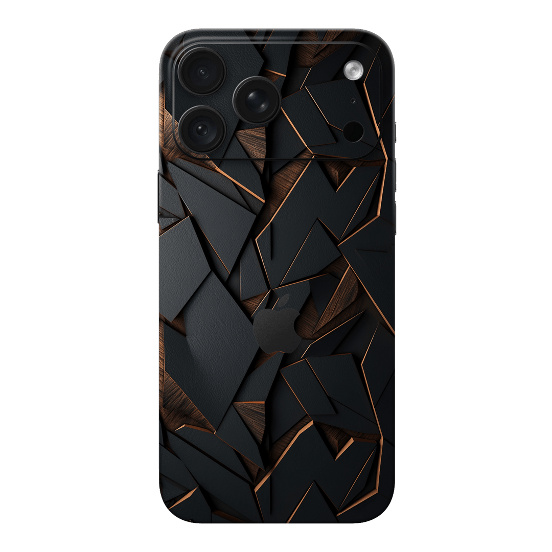iPhone 18 PRO Printed Custom SIGNATURE “Nightcore” Midnight Black & Bronze Geometric Skin Wrap Sticker Decal Cover Protector by QSKINZ | QSKINZ.COM