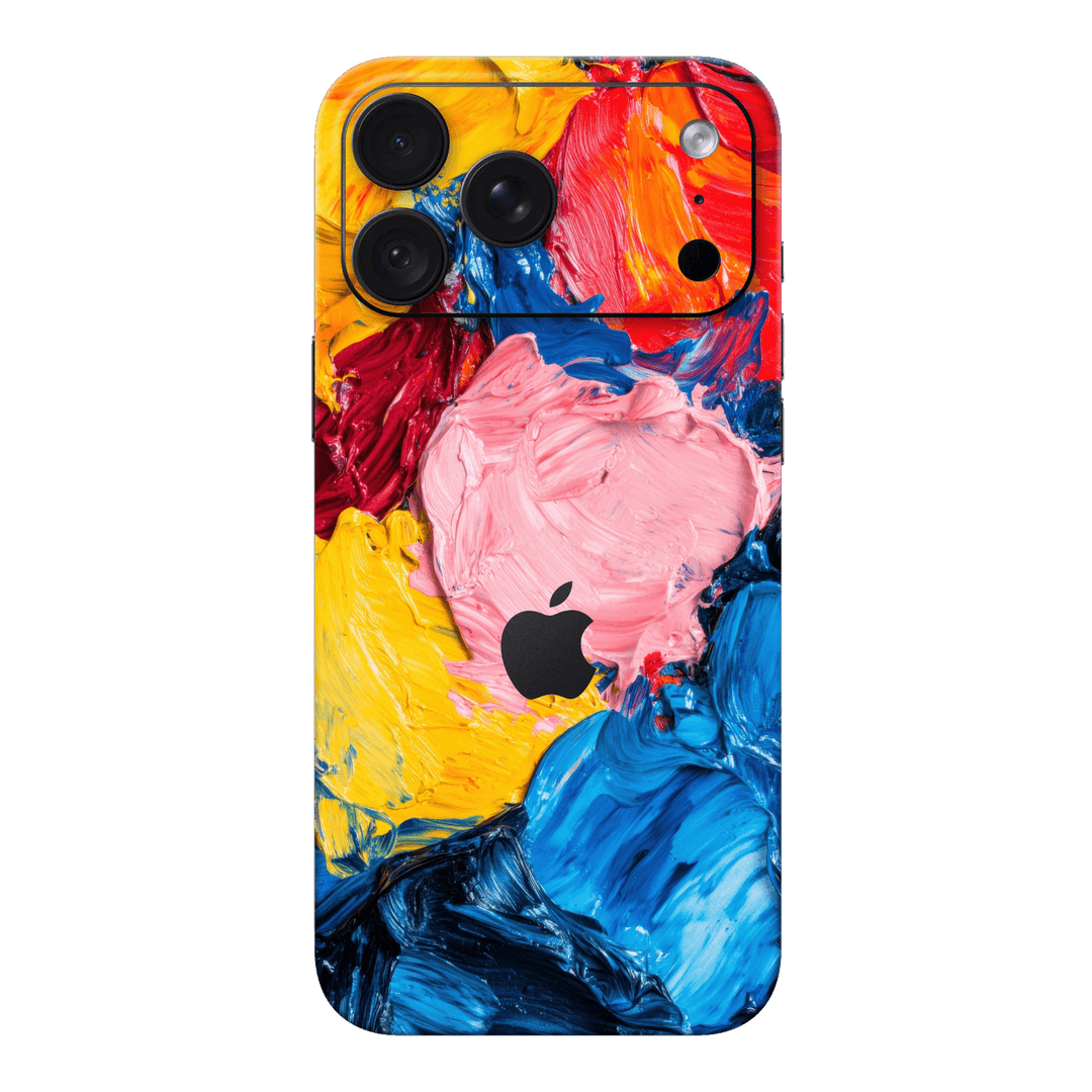 iPhone 18 PRO Printed Custom SIGNATURE "Palette Vivante" Multicolour Abstract Oil Paint Brushstroke Skin Wrap Sticker Decal Cover Protector by QSKINZ | QSKINZ.COM