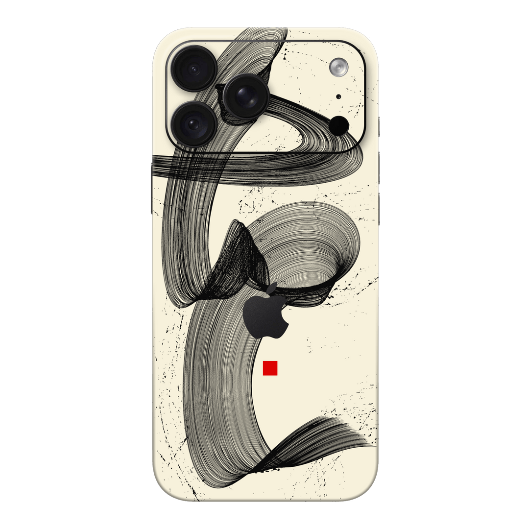 iPhone 18 PRO Printed Custom SIGNATURE “Shado” Japanese Ink Cream & Black Abstract Skin Wrap Sticker Decal Cover Protector by QSKINZ | QSKINZ.COM