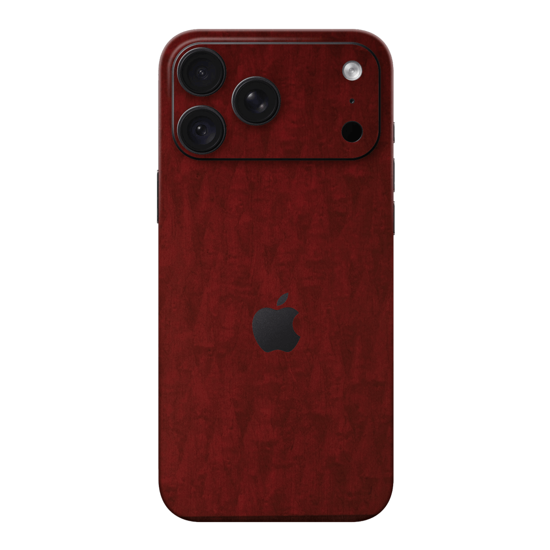 iPhone 18 PRO Scarlet Red Wood Wooden Satin Skin Wrap Sticker Decal Cover Protector by QSKINZ | qskinz.com