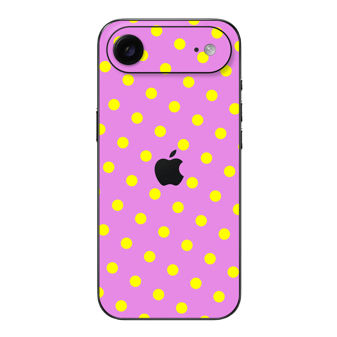iPhone Air Printed Custom SIGNATURE “Candy Polka Dot” Playful Pink & Yellow Polka Dot Skin Wrap Sticker Decal Cover Protector by QSKINZ | QSKINZ.COM