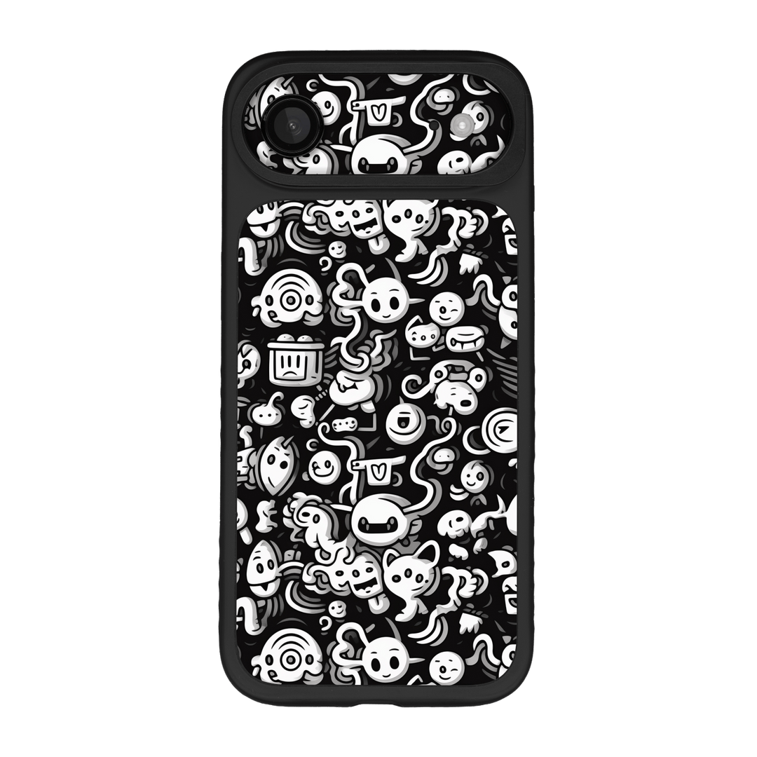 iPhone Air Qcaze Fusion Print Printed Custom SIGNATURE Pictogram Party Monochrome Black and White Icons Faces Case Skin Wrap Sticker Decal Cover Protector by QSKINZ | QSKINZ.COM