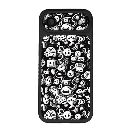 iPhone Air Qcaze Fusion Print Printed Custom SIGNATURE Pictogram Party Monochrome Black and White Icons Faces Case Skin Wrap Sticker Decal Cover Protector by QSKINZ | QSKINZ.COM