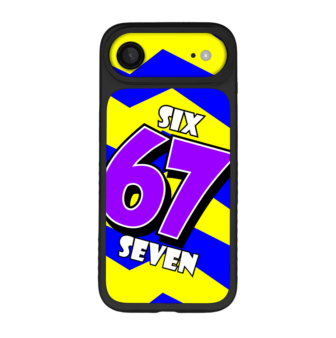 iPhone Air Qcaze Fusion Printed Custom SIGNATURE “6-7 Flash” Bold Blue & Yellow Pop Art Typography Case Skin Wrap Sticker Decal Cover Protector by QSKINZ | QSKINZ.COM