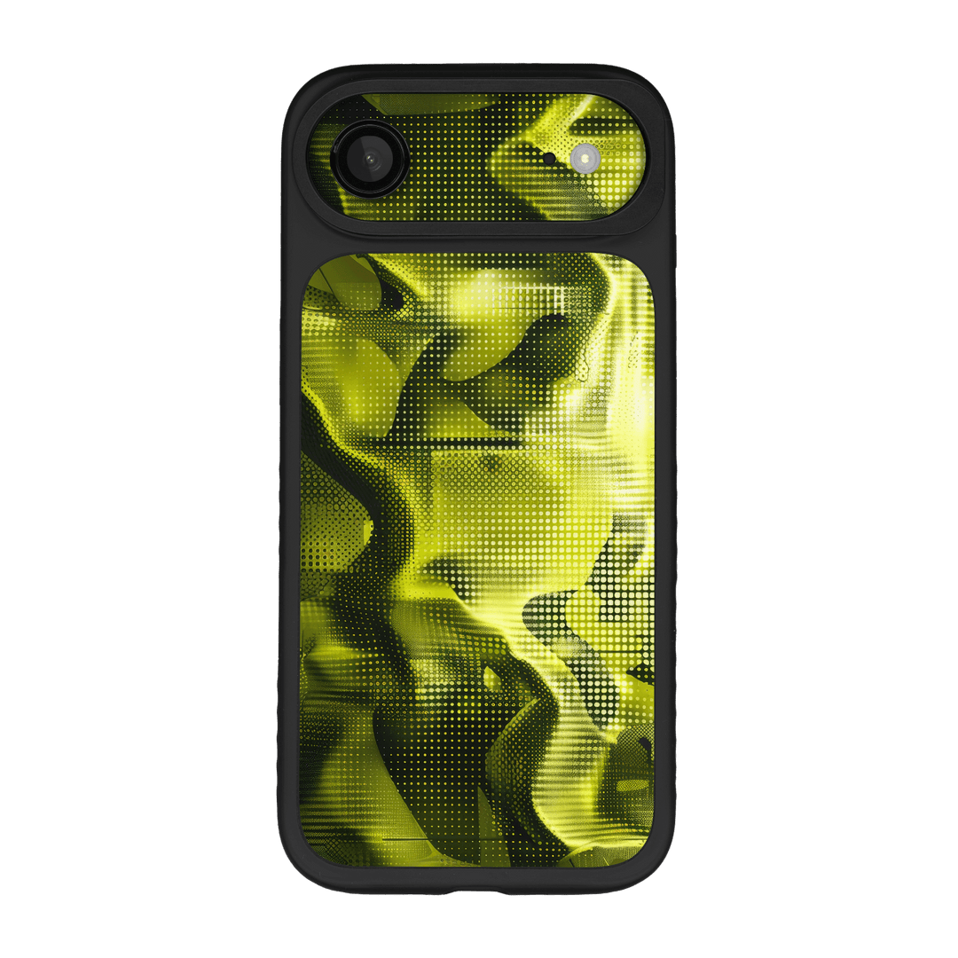iPhone Air Qcaze Fusion Printed Custom SIGNATURE “Toxic Halftone” Neon Yellow-Green & Black Halftone Glitch Case Skin Wrap Sticker Decal Cover Protector by QSKINZ | QSKINZ.COM