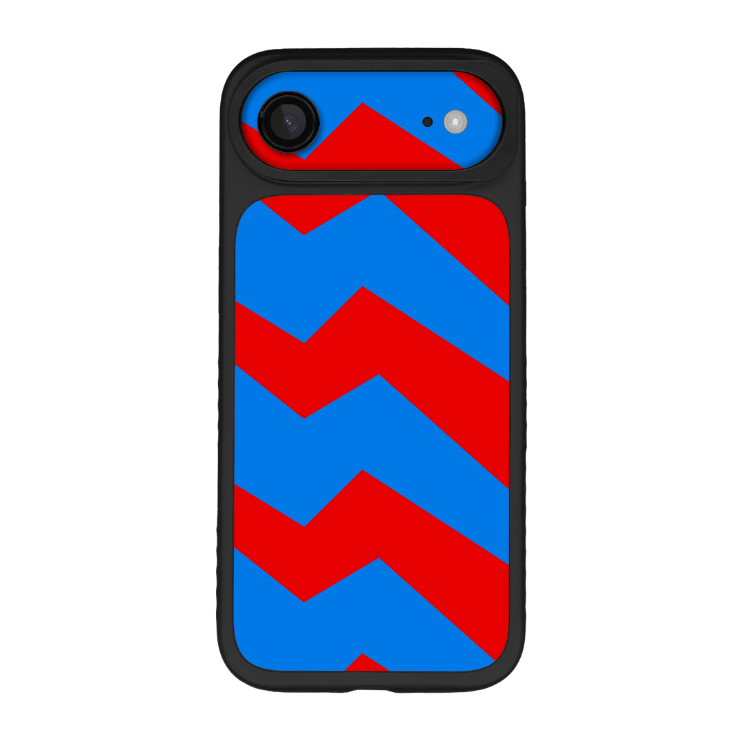 iPhone Air Qcaze Fusion Printed Custom SIGNATURE “ZigPop Blue-Red” Bold Blue & Red Zigzag Geometric Case Skin Wrap Sticker Decal Cover Protector by QSKINZ | QSKINZ.COM