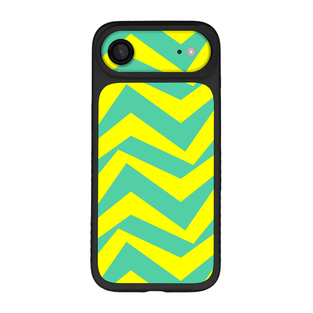 iPhone Air Qcaze Fusion Printed Custom SIGNATURE “ZigPop Yellow-Turquoise” Bold Yellow & Turquoise Zigzag Geometric Case Skin Wrap Sticker Decal Cover Protector by QSKINZ | QSKINZ.COM