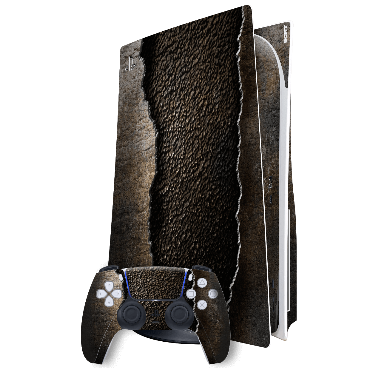 Playstation 5 (PS5) DISC Edition SIGNATURE RUSTED SHIELD Skin Wrap Sticker Decal Cover Protector by EasySkinz | EasySkinz.com