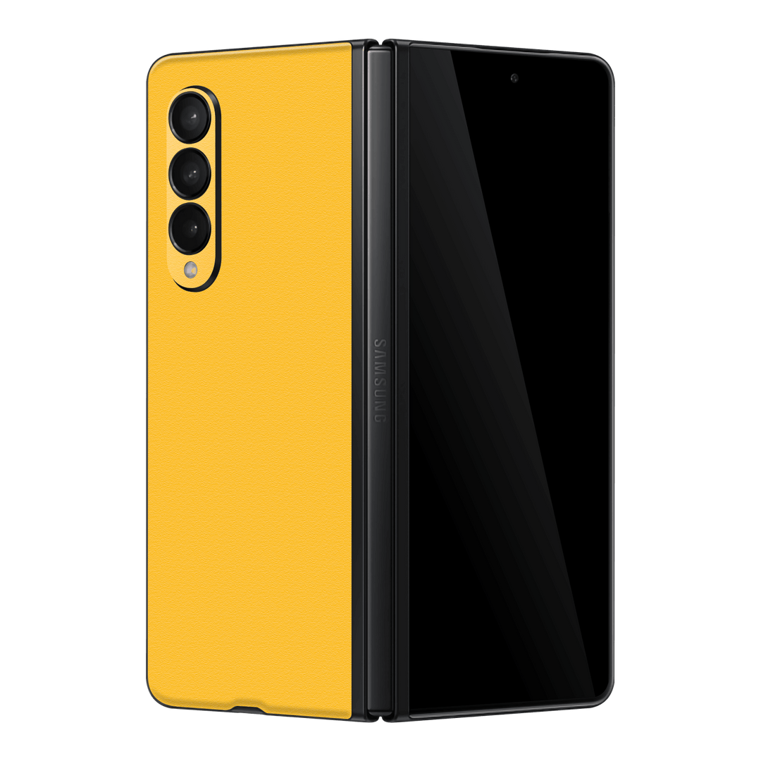 Samsung Galaxy Z Fold 3 Luxuria Tuscany Yellow Matt 3D Textured Skin Wrap Sticker Decal Cover Protector by EasySkinz