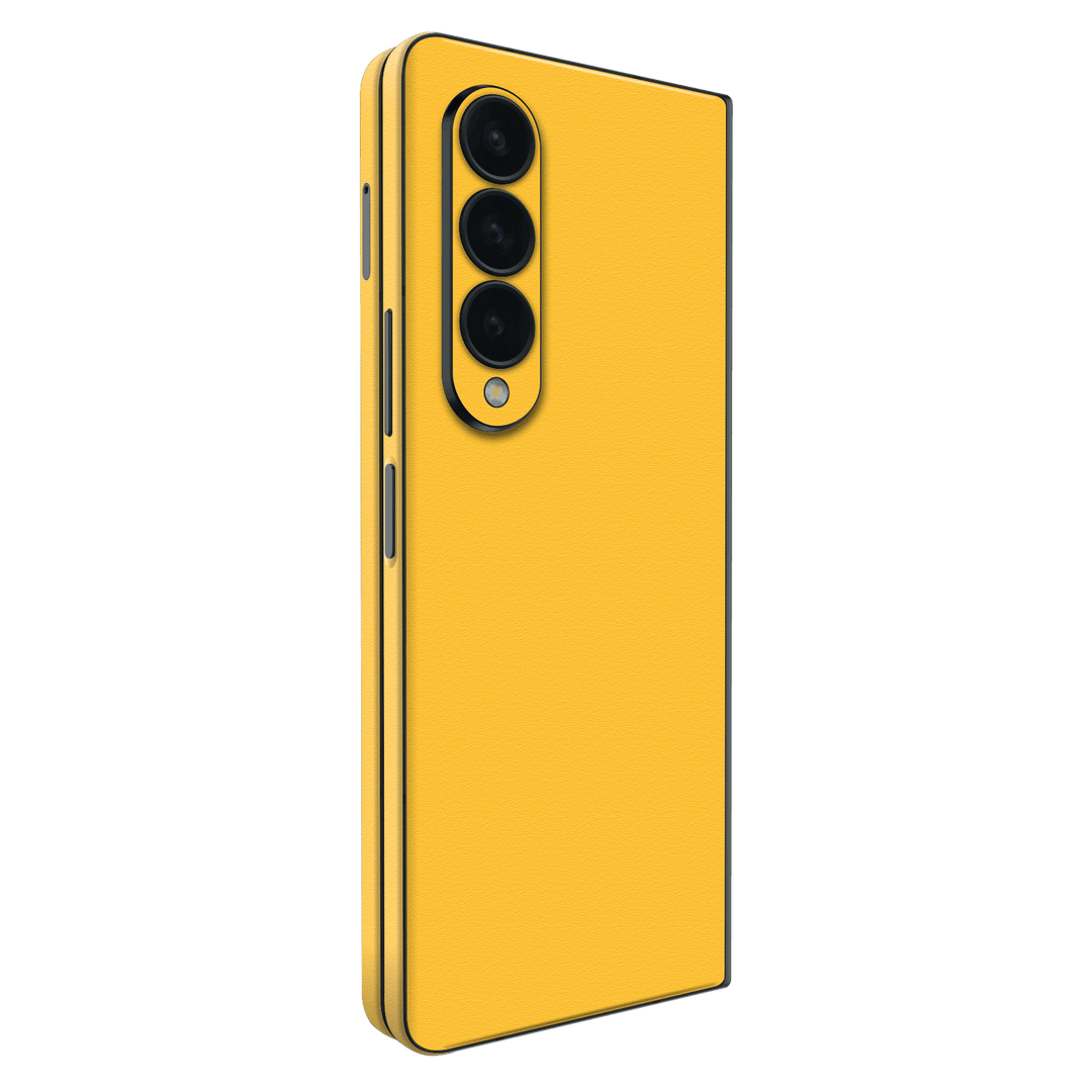 Samsung Galaxy Z FOLD 4 (2022) Luxuria Tuscany Yellow Matt 3D Textured Skin Wrap Sticker Decal Cover Protector by EasySkinz | EasySkinz.com