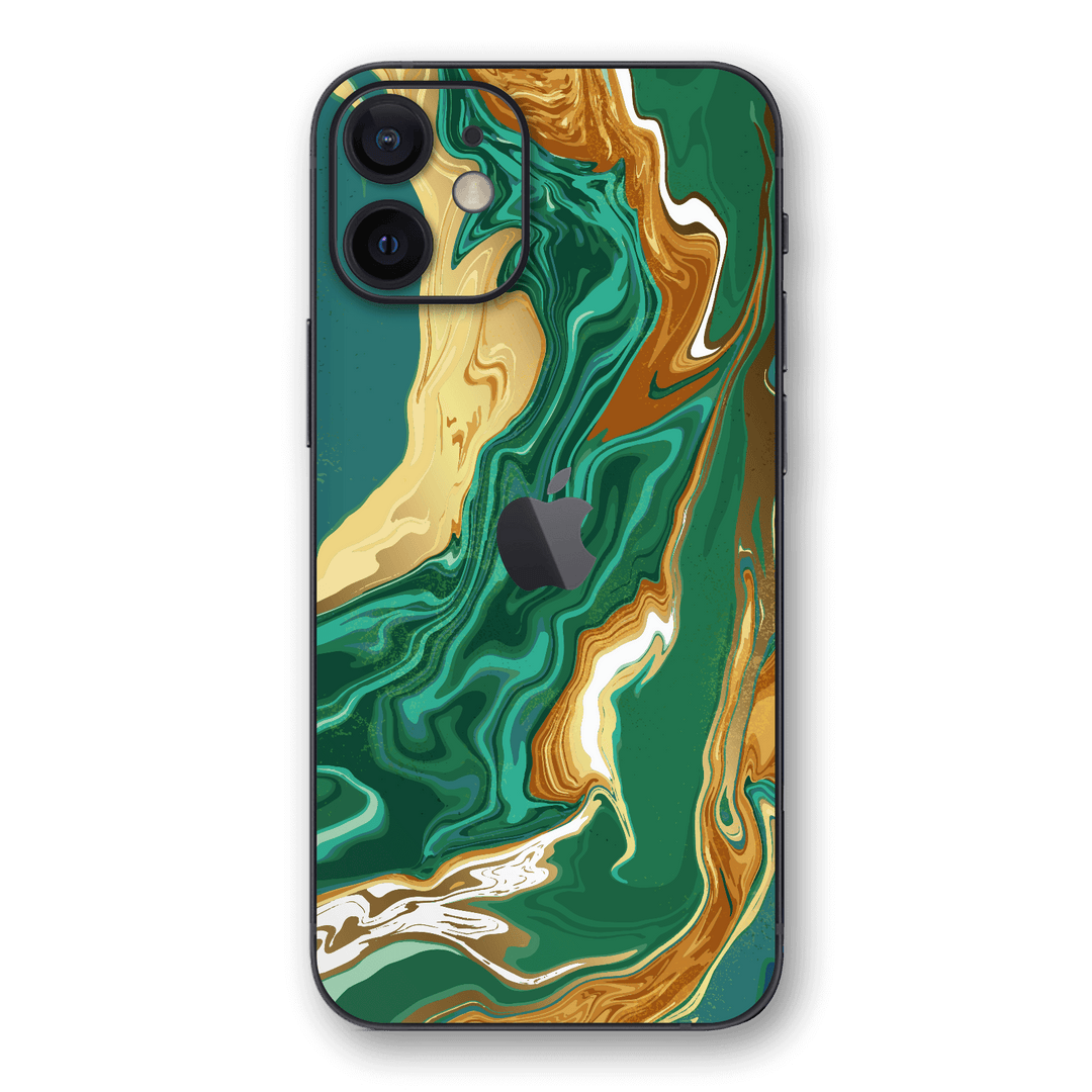 iPhone 12 SIGNATURE Emerald-Gold Liquid Skin - Premium Protective Skin Wrap Sticker Decal Cover by QSKINZ | Qskinz.com