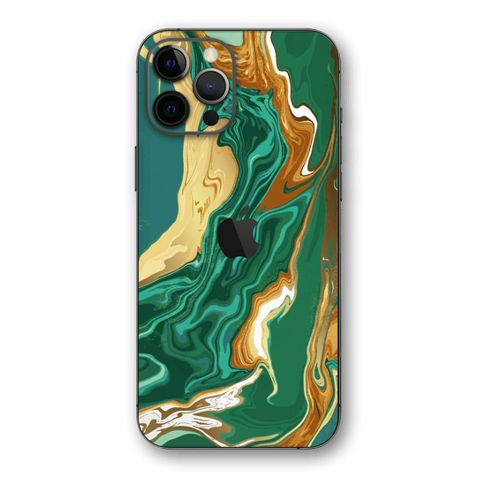 iPhone 12 PRO SIGNATURE Emerald-Gold Liquid Skin - Premium Protective Skin Wrap Sticker Decal Cover by QSKINZ | Qskinz.com