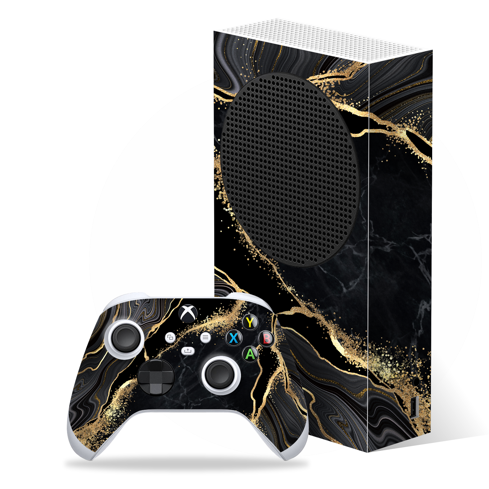 XBOX Series S SIGNATURE Elegant GOLD Details Skin, Wrap, Decal, Protector, Cover by EasySkinz | EasySkinz.com