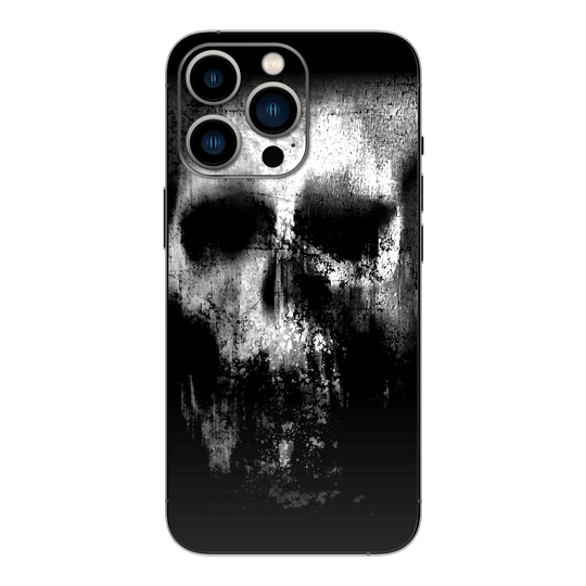iPhone 13 PRO Print Printed Custom SIGNATURE Horror Black & White SKULL Skin, Wrap, Decal, Protector, Cover by EasySkinz | EasySkinz.com