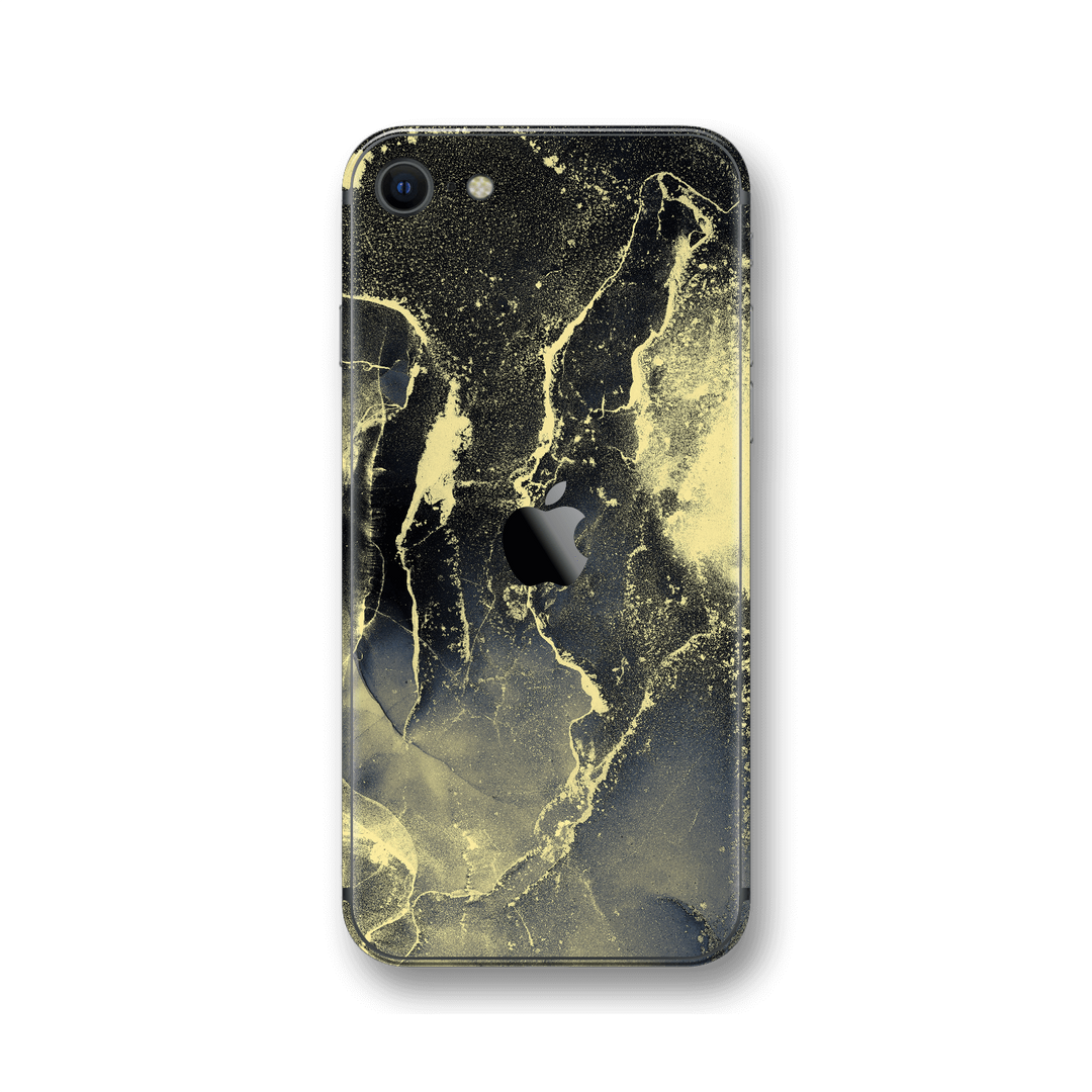 iPhone SE (2020) SIGNATURE AGATE GEODE Illuminated Yellow Grey Dark Light Beige Skin, Wrap, Decal, Protector, Cover by EasySkinz | EasySkinz.com