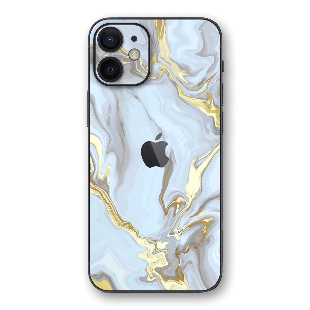 iPhone 12 mini SIGNATURE Abstract Marble White-Gold Skin, Wrap, Decal, Protector, Cover by EasySkinz | EasySkinz.com