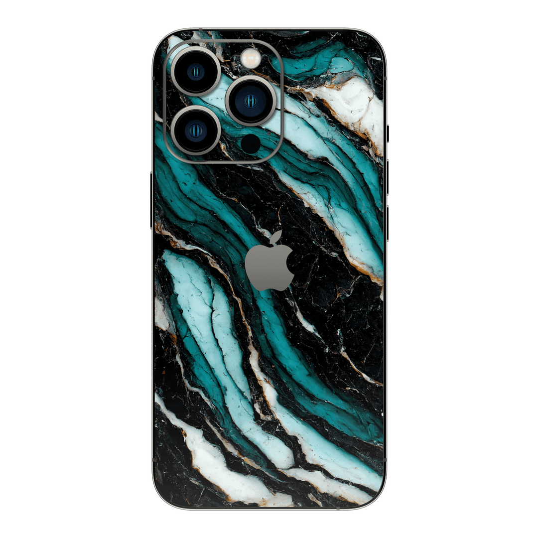 iPhone 14 PRO SIGNATURE AGATE GEODE Dark Turquoise Skin - Premium Protective Skin Wrap Sticker Decal Cover by QSKINZ | Qskinz.com