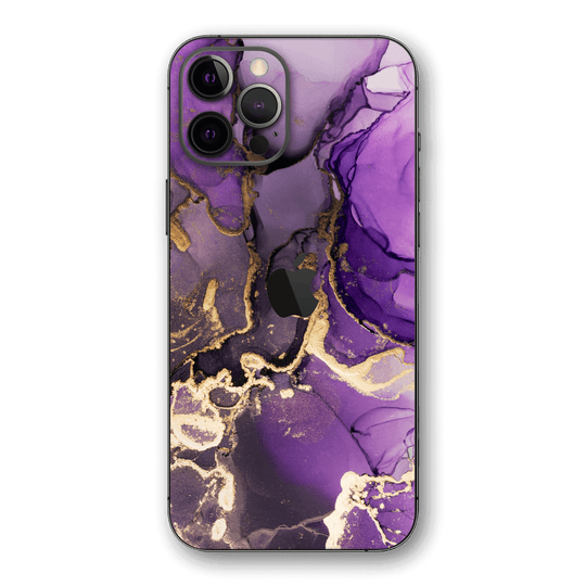 iPhone 12 PRO Print Printed Custom SIGNATURE AGATE GEODE Purple-Gold Skin Wrap Sticker Decal Cover Protector by EasySkinz | EasySkinz.com