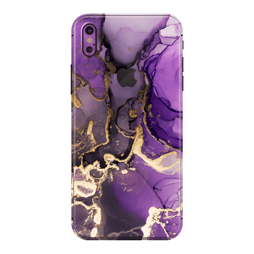 iPhone XS MAX Print Printed Custom SIGNATURE AGATE GEODE Purple-Gold Skin Wrap Sticker Decal Cover Protector by EasySkinz | EasySkinz.com