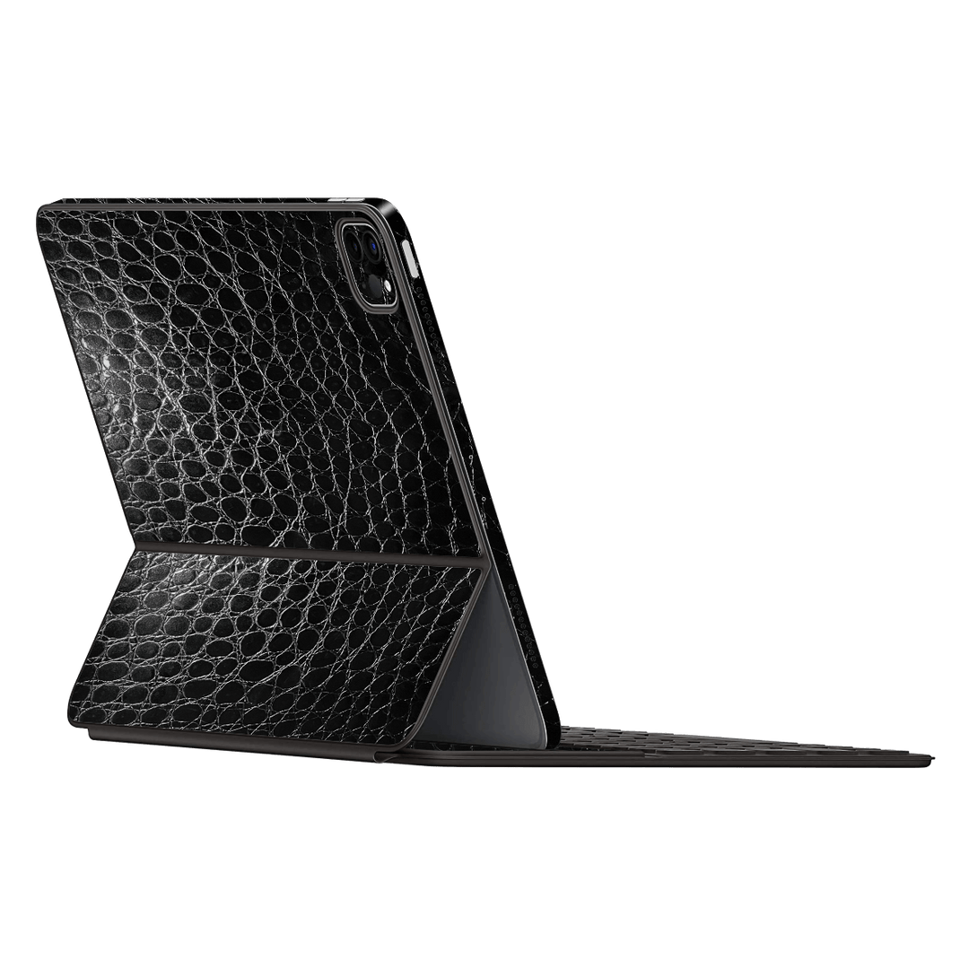 Smart Keyboard Folio for iPad Pro 12.9"  Luxuria Black Leather Alligator Crocodile Reptile 3D Textured Skin Wrap Decal Cover Protector by EasySkinz | EasySkinz.com