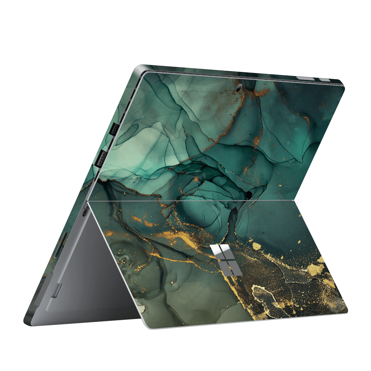 Microsoft Surface Pro (2017) Print Printed Custom Signature AGATE GEODE Royal Green-Gold Skin Wrap Sticker Decal Cover Protector by EasySkinz