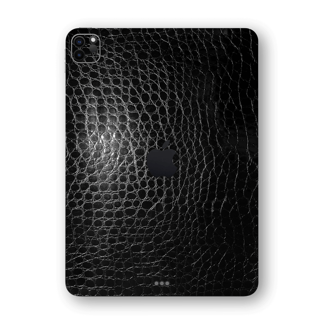 iPad PRO 12.9-inch 2021 Luxuria Black Leather Alligator 3D Textured Skin Wrap Sticker Decal Cover Protector by EasySkinz | EasySkinz.com