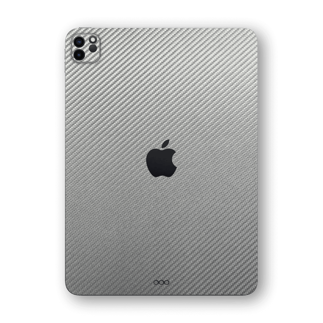 iPad PRO 12.9-inch 2021 Grey Metallic 3D Textured Carbon Fibre Fiber Skin Wrap Sticker Decal Cover Protector by EasySkinz | EasySkinz.com